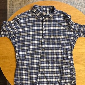 Faherty Large Blue Plaid Men's Shirt - Super Soft